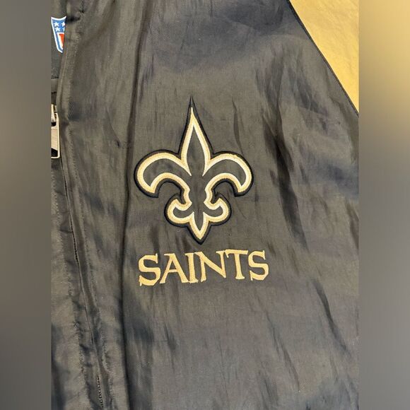 NFL NEW ORLEANS SAINTS G-III Black /Gold Charcoal Hooded Full-Zip Jacket SIZE XL - Picture 3 of 12
